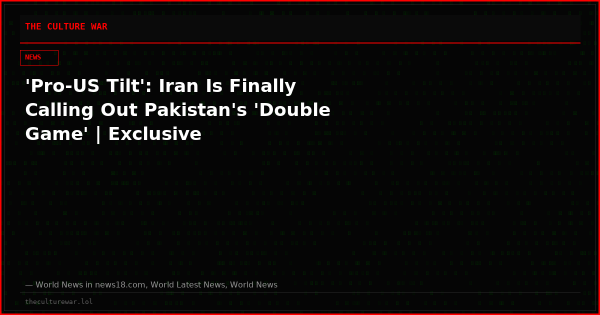 'Pro-US Tilt': Iran Is Finally Calling Out Pakistan's 'Double Game' | Exclusive