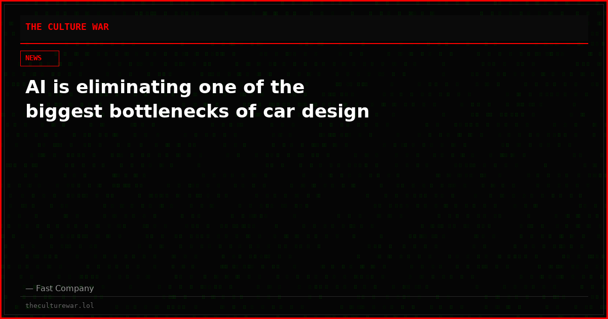 AI is eliminating one of the biggest bottlenecks of car design