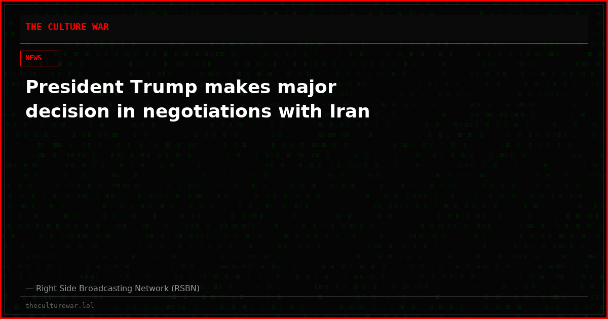 President Trump makes major decision in negotiations with Iran