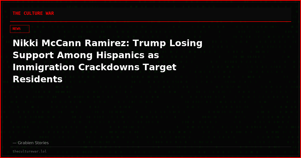 Nikki McCann Ramirez: Trump Losing Support Among Hispanics as Immigration Crackdowns Target Residents