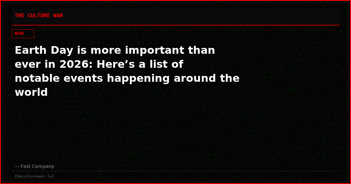 Earth Day is more important than ever in 2026: Here’s a list of notable events happening around the world