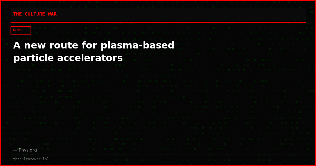 A new route for plasma-based particle accelerators
