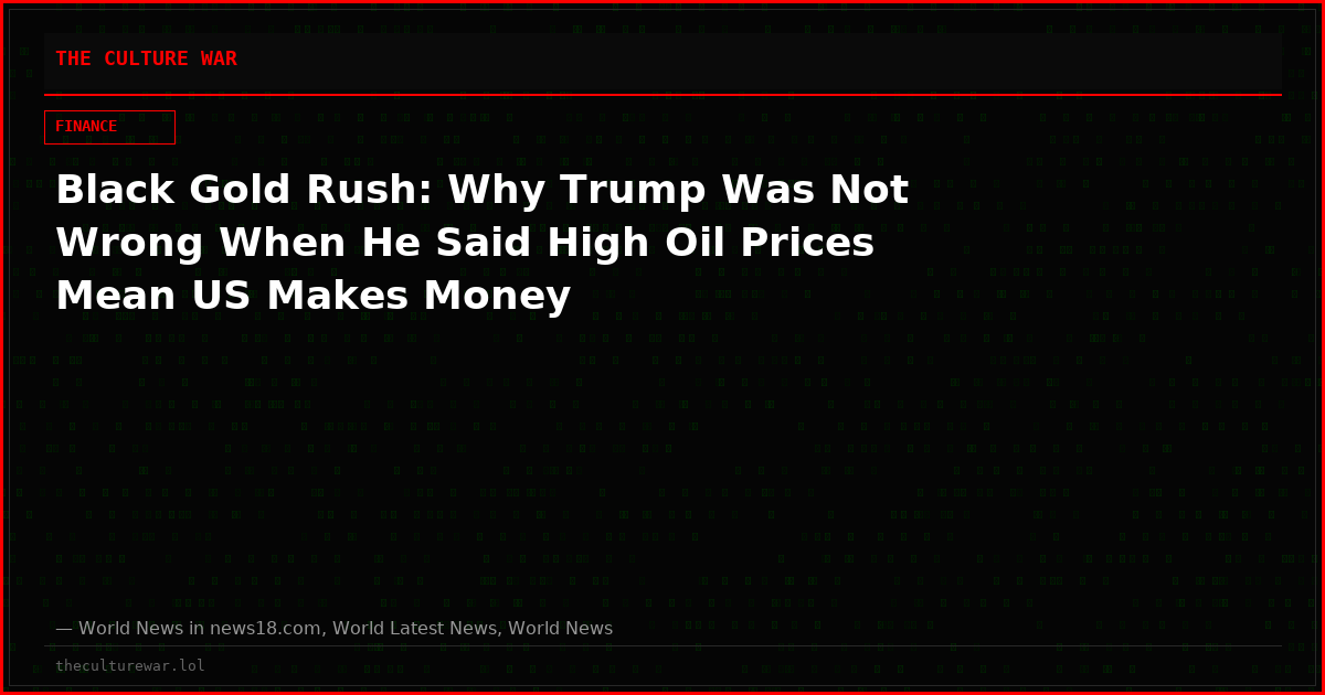 Black Gold Rush: Why Trump Was Not Wrong When He Said High Oil Prices Mean US Makes Money