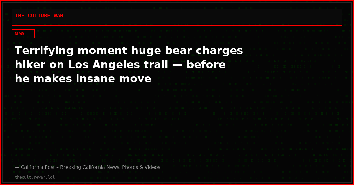 Terrifying moment huge bear charges hiker on Los Angeles trail — before he makes insane move