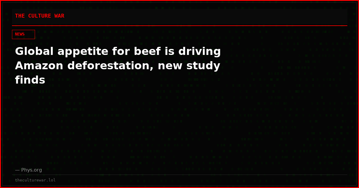 Global appetite for beef is driving Amazon deforestation, new study finds
