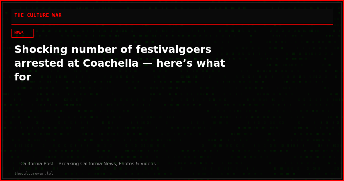 Shocking number of festivalgoers arrested at Coachella — here’s what for