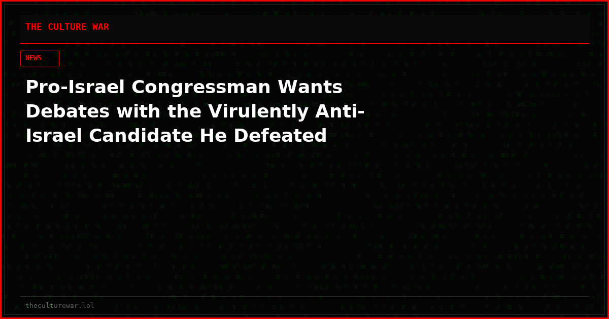 Pro-Israel Congressman Wants Debates with the Virulently Anti-Israel Candidate He Defeated