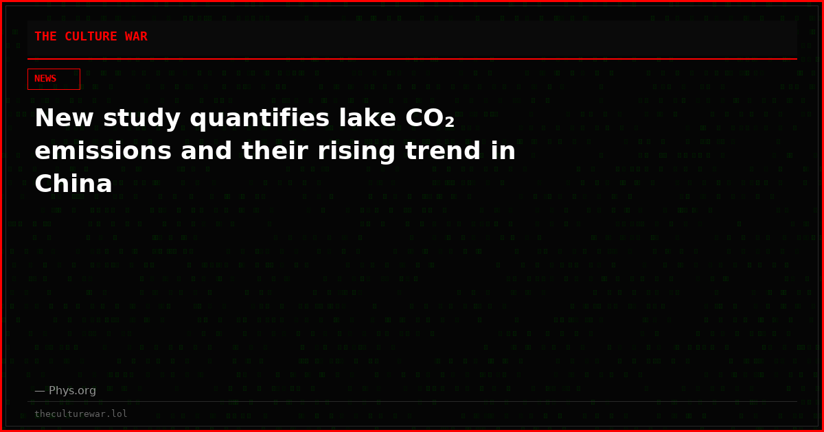 New study quantifies lake CO₂ emissions and their rising trend in China