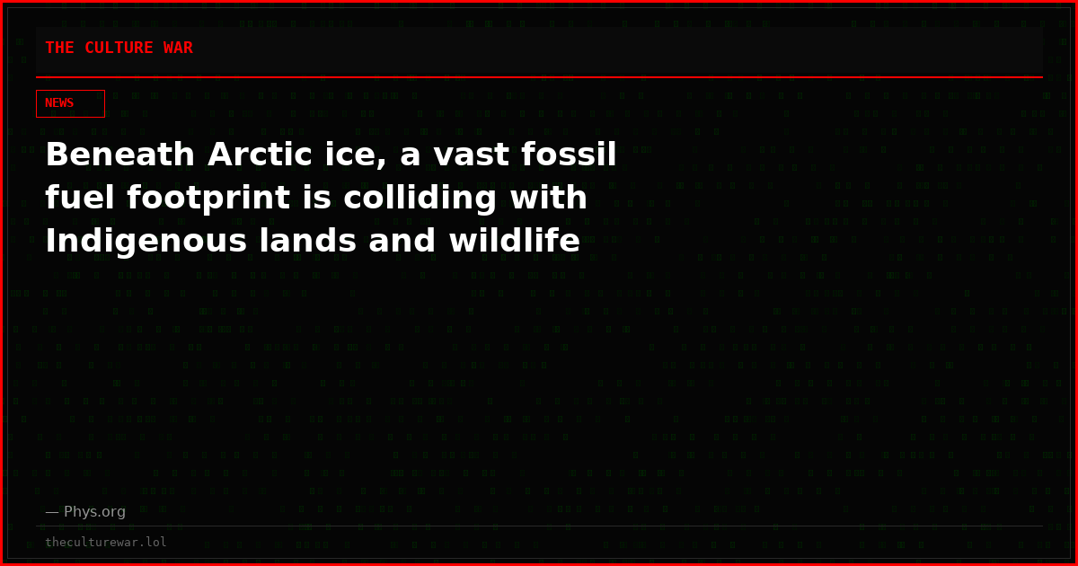 Beneath Arctic ice, a vast fossil fuel footprint is colliding with Indigenous lands and wildlife