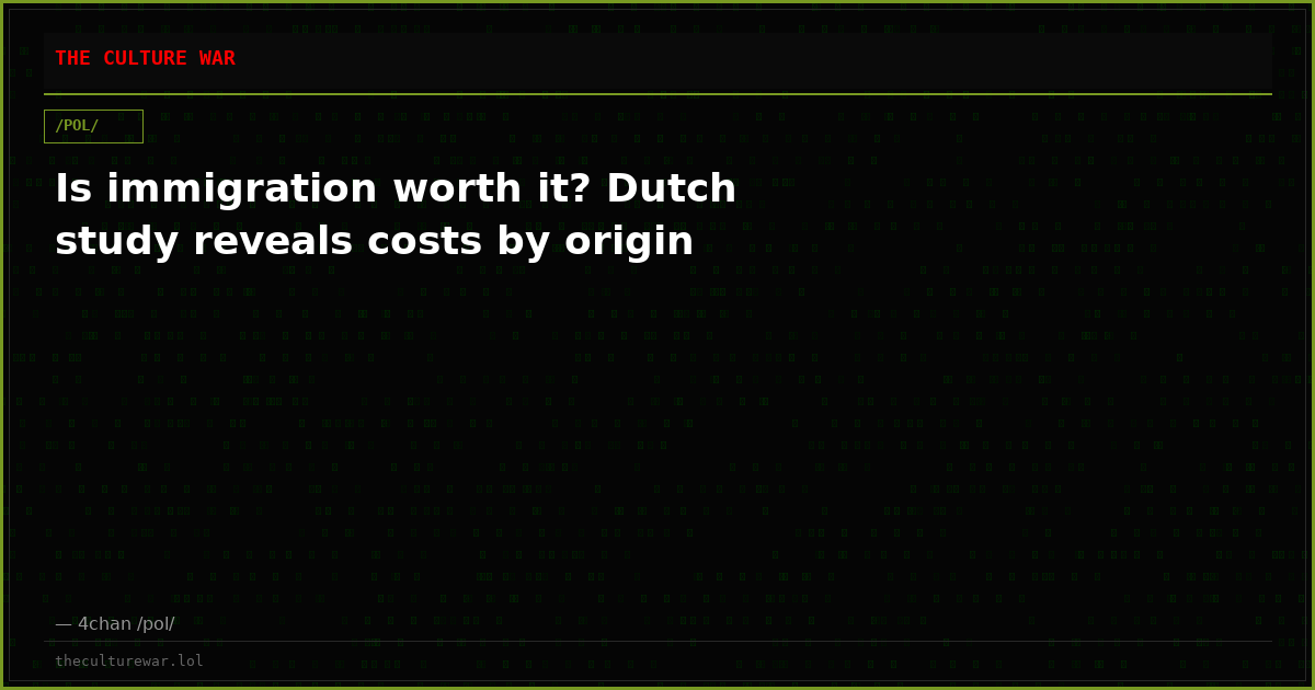 Is immigration worth it? Dutch study reveals costs by origin