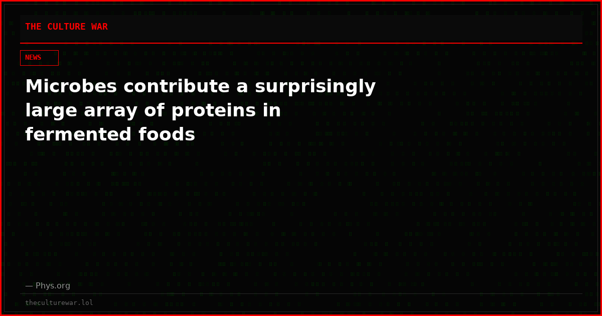 Microbes contribute a surprisingly large array of proteins in fermented foods
