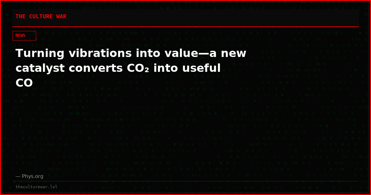 Turning vibrations into value—a new catalyst converts CO₂ into useful CO