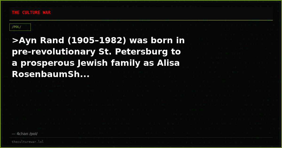 >Ayn Rand (1905–1982) was born in pre-revolutionary St. Petersburg to a prosperous Jewish family as Alisa RosenbaumSh...