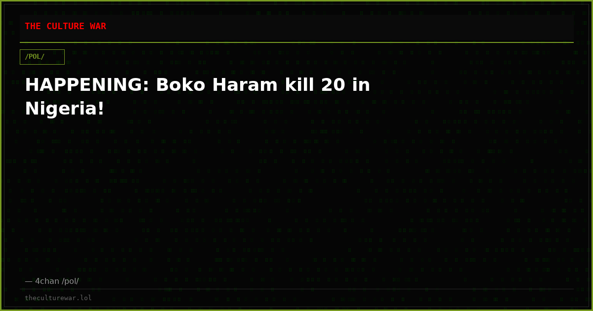 HAPPENING: Boko Haram kill 20 in Nigeria!