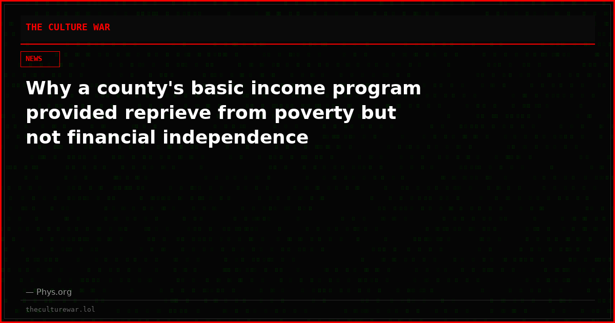 Why a county's basic income program provided reprieve from poverty but not financial independence