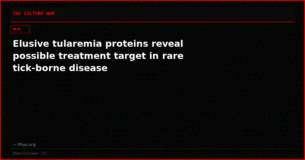 Elusive tularemia proteins reveal possible treatment target in rare tick-borne disease
