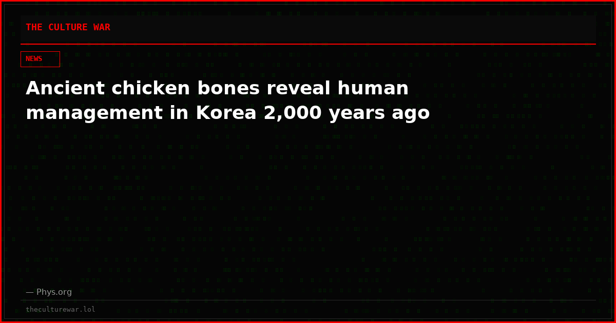 Ancient chicken bones reveal human management in Korea 2,000 years ago