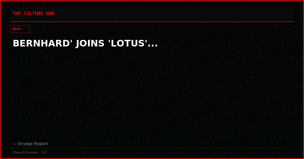 BERNHARD' JOINS 'LOTUS'...