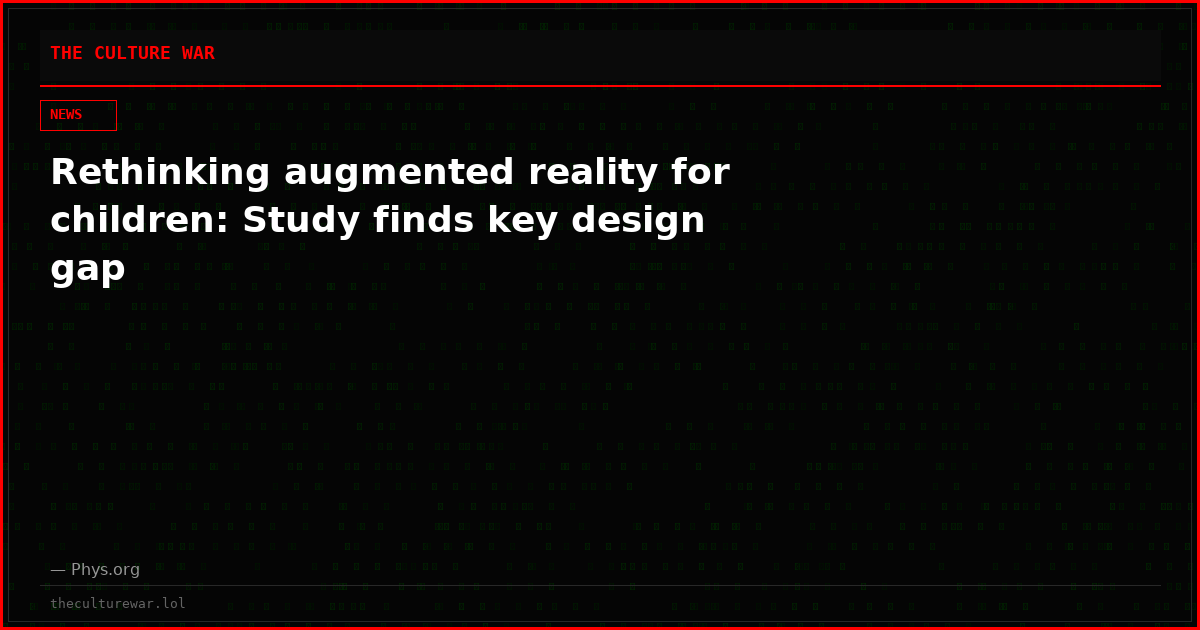 Rethinking augmented reality for children: Study finds key design gap