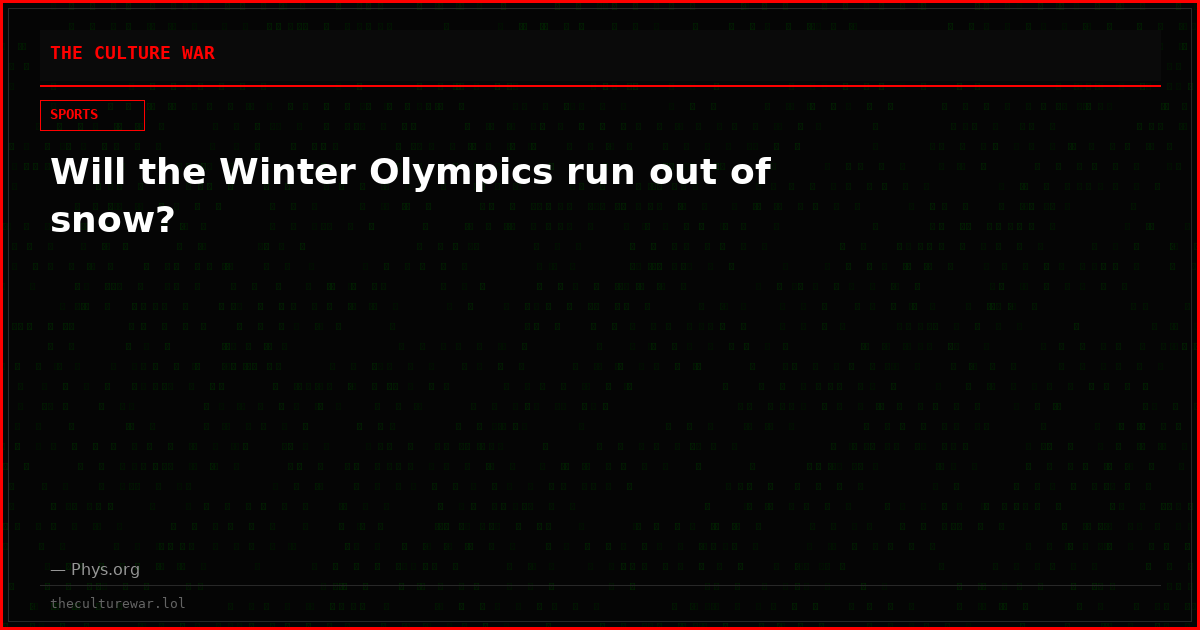Will the Winter Olympics run out of snow?