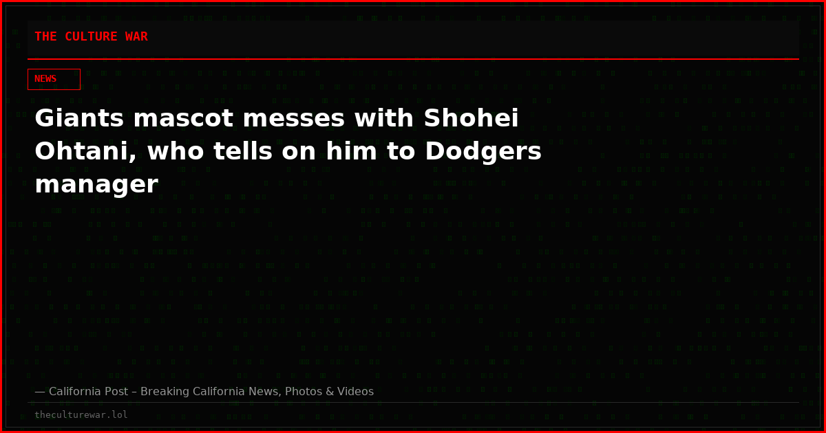 Giants mascot messes with Shohei Ohtani, who tells on him to Dodgers manager