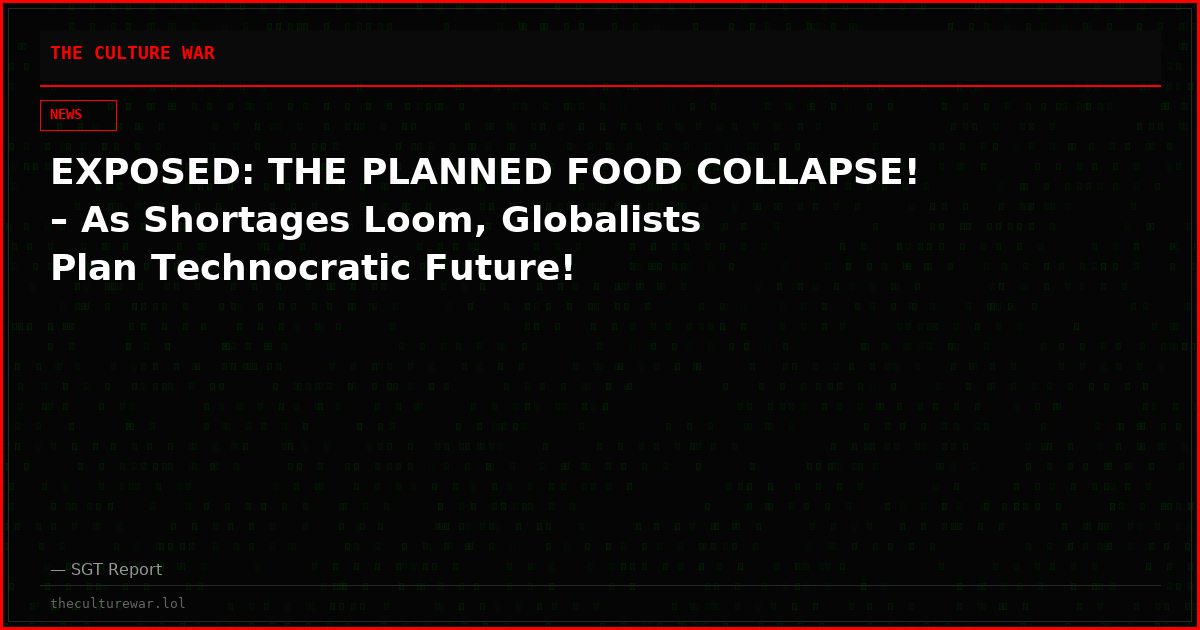EXPOSED: THE PLANNED FOOD COLLAPSE! – As Shortages Loom, Globalists Plan Technocratic Future!