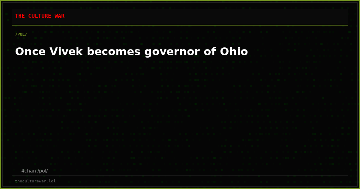 Once Vivek becomes governor of Ohio