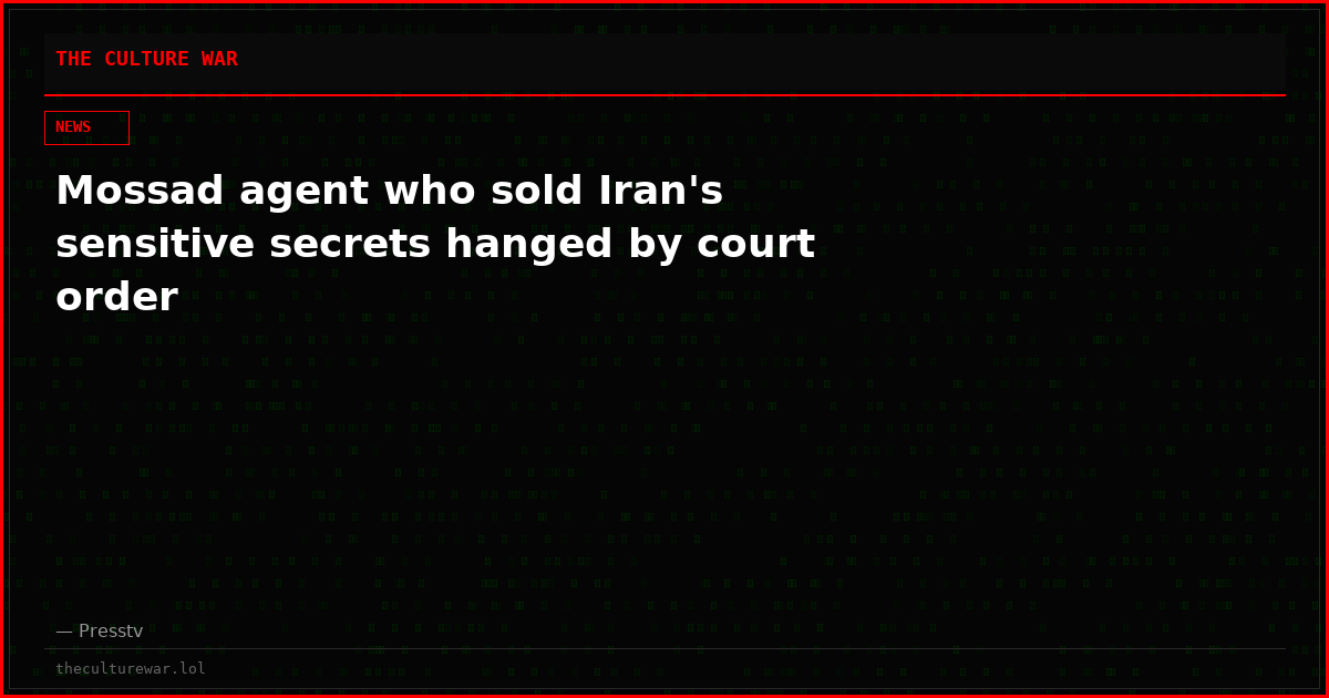 Mossad agent who sold Iran's sensitive secrets hanged by court order
