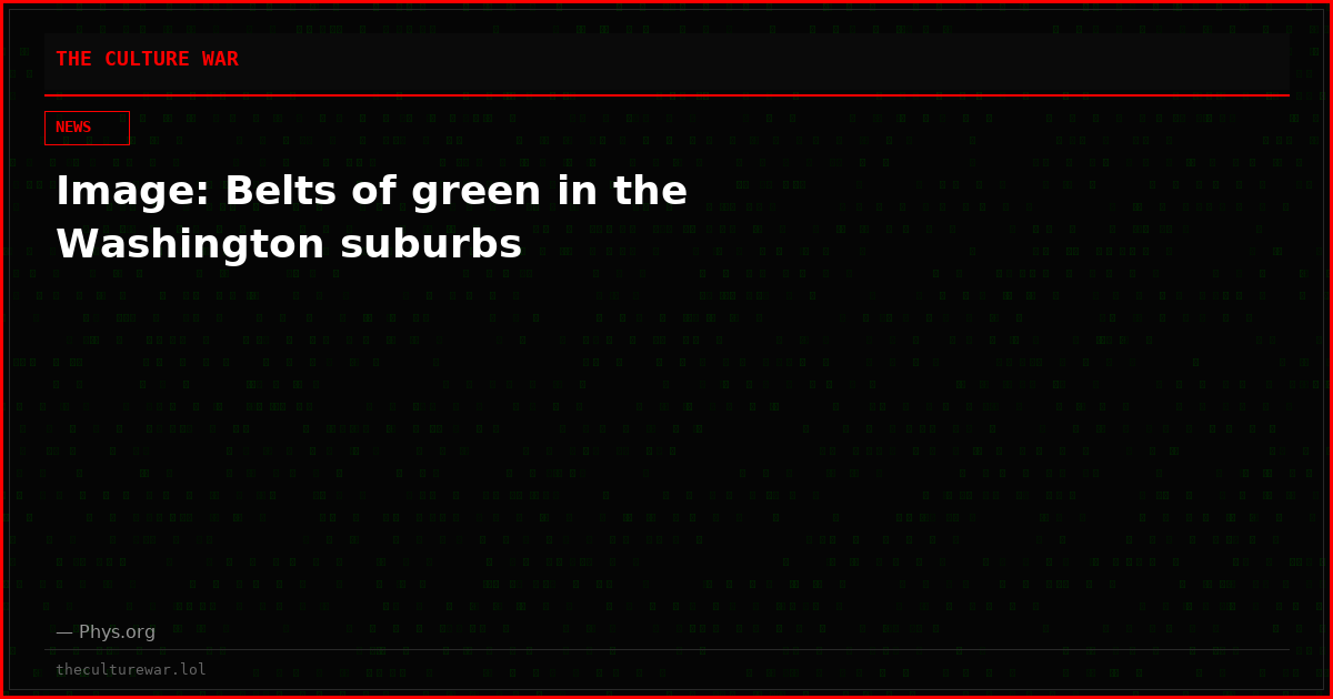 Image: Belts of green in the Washington suburbs