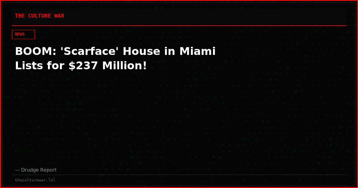 BOOM: 'Scarface' House in Miami Lists for $237 Million!