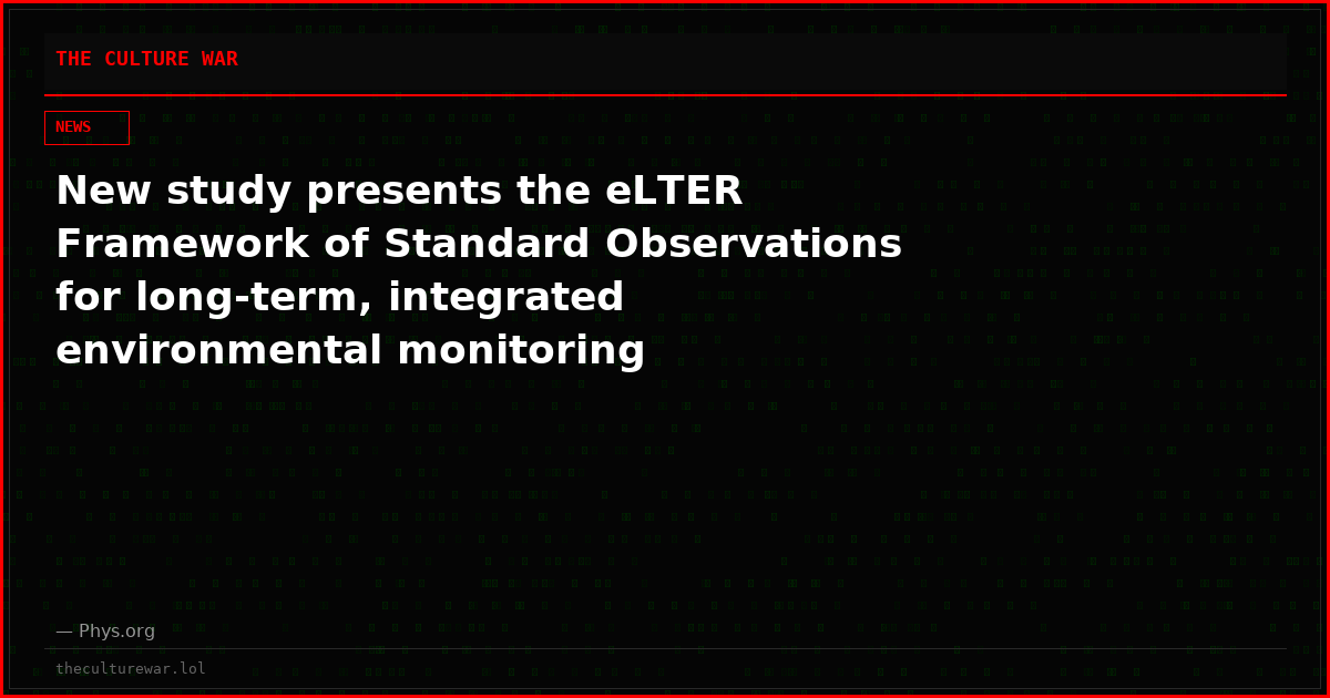 New study presents the eLTER Framework of Standard Observations for long-term, integrated environmental monitoring