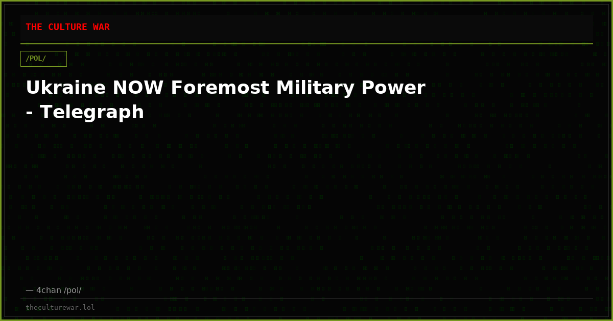 Ukraine NOW Foremost Military Power - Telegraph