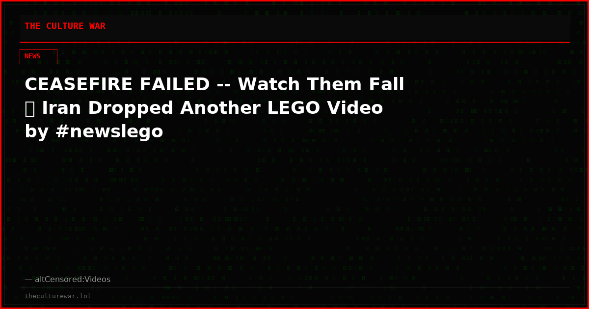 CEASEFIRE FAILED -- Watch Them Fall 🚨 Iran Dropped Another LEGO Video by #newslego