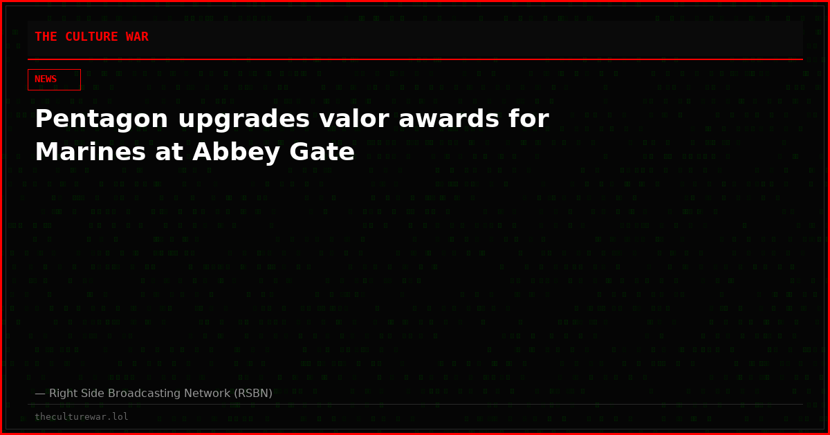 Pentagon upgrades valor awards for Marines at Abbey Gate