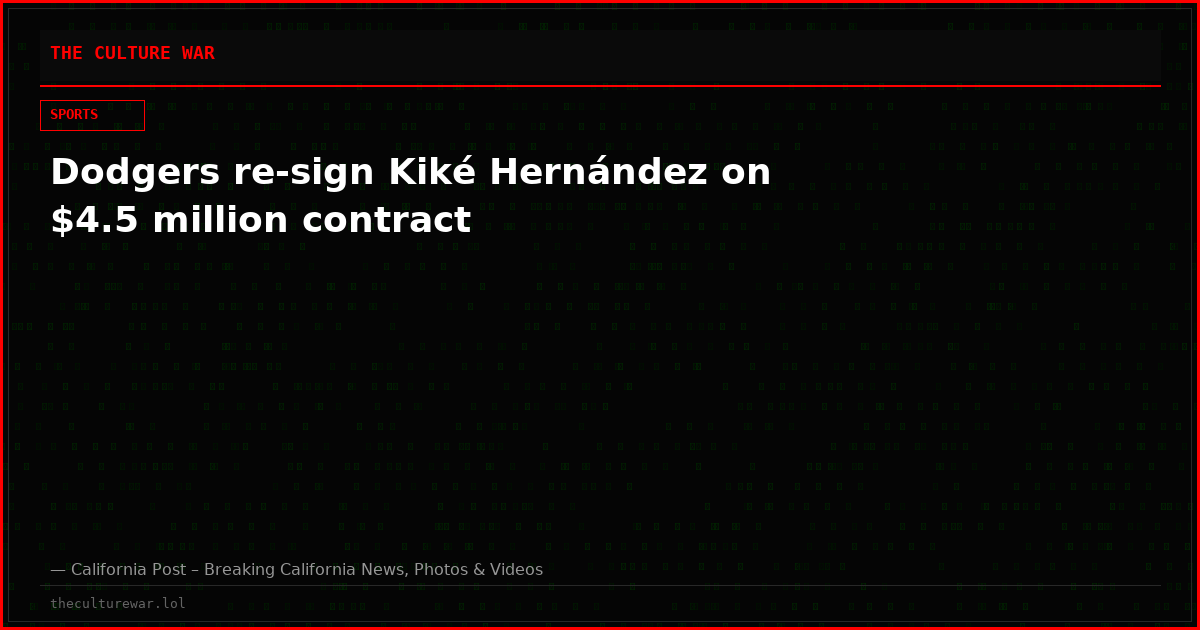Dodgers re-sign Kiké Hernández on $4.5 million contract