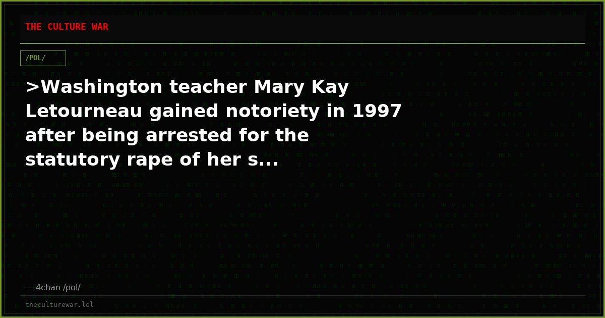 >Washington teacher Mary Kay Letourneau gained notoriety in 1997 after being arrested for the statutory rape of her s...