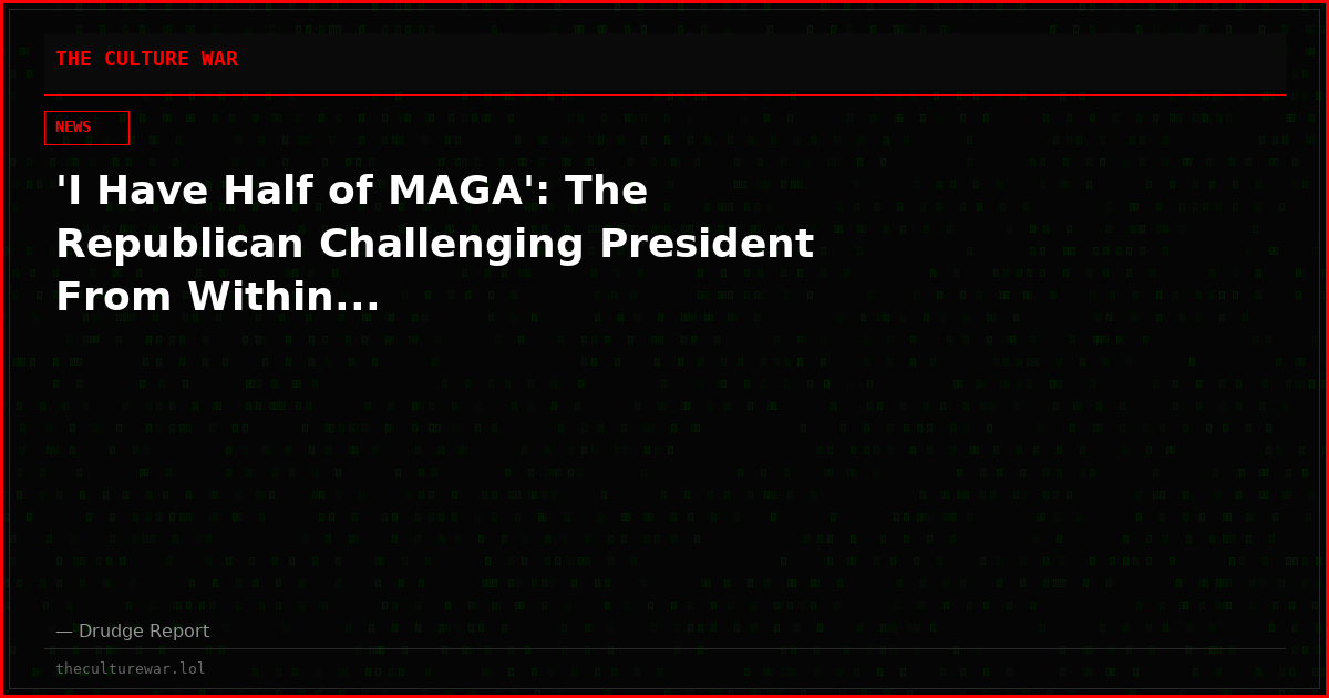 'I Have Half of MAGA': The Republican Challenging President From Within...