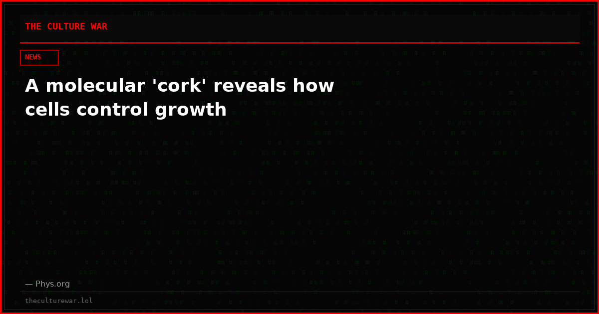 A molecular 'cork' reveals how cells control growth