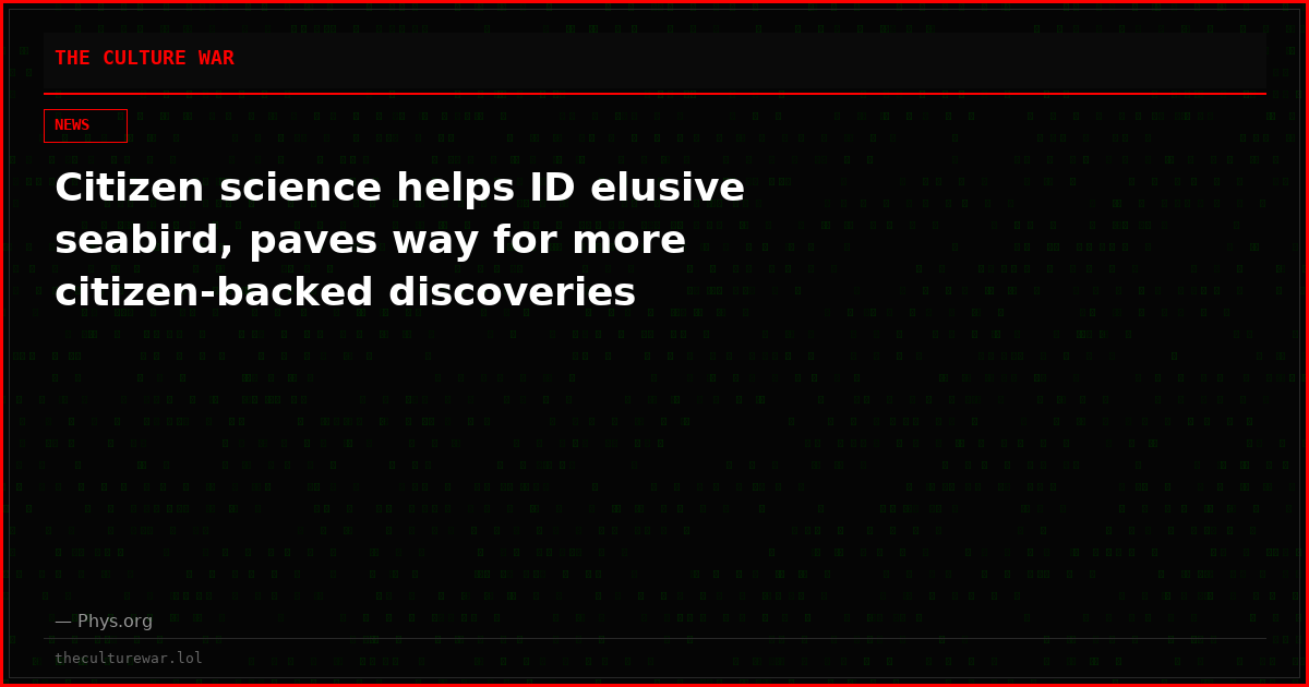 Citizen science helps ID elusive seabird, paves way for more citizen-backed discoveries
