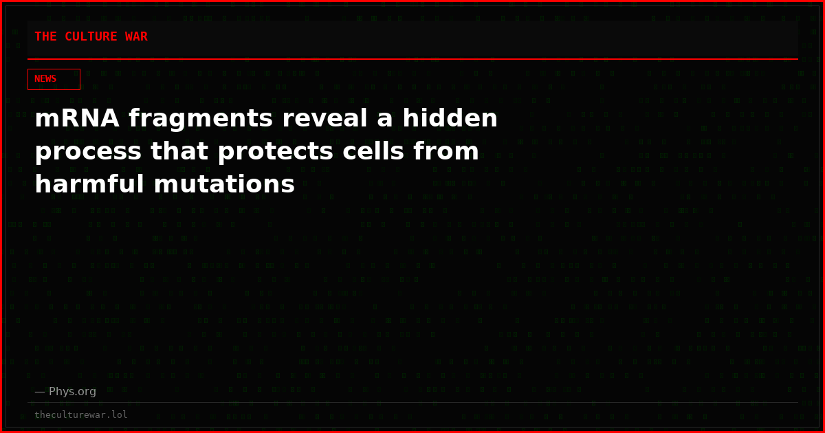 mRNA fragments reveal a hidden process that protects cells from harmful mutations