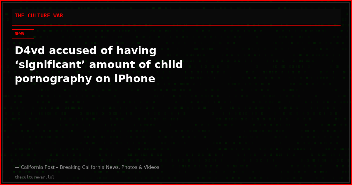 D4vd accused of having ‘significant’ amount of child pornography on iPhone