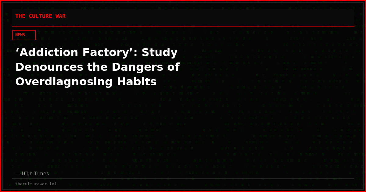 ‘Addiction Factory’: Study Denounces the Dangers of Overdiagnosing Habits