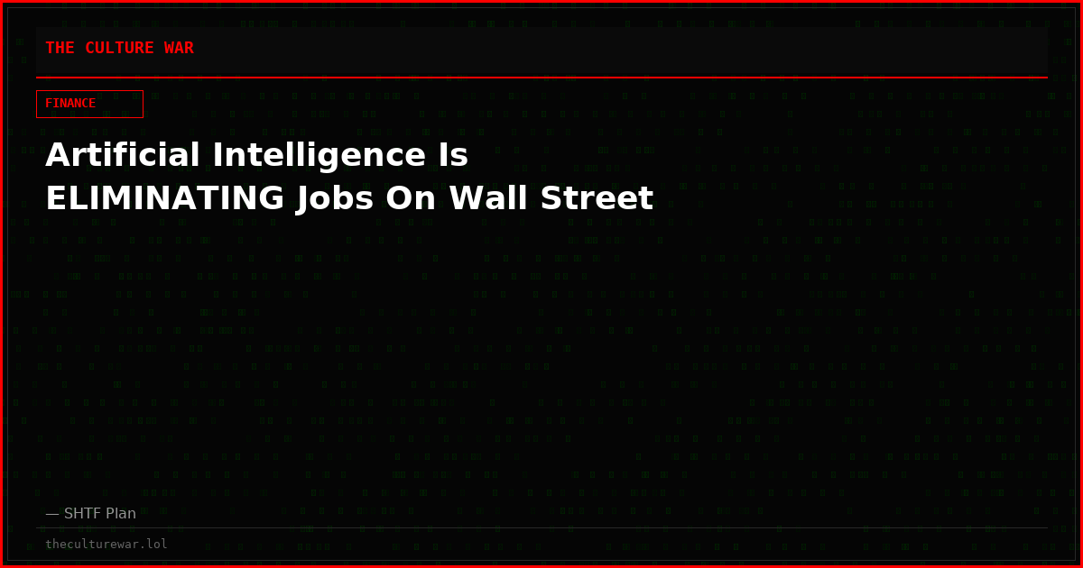 Artificial Intelligence Is ELIMINATING Jobs On Wall Street