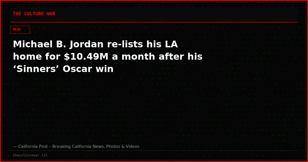 Michael B. Jordan re-lists his LA home for $10.49M a month after his ‘Sinners’ Oscar win