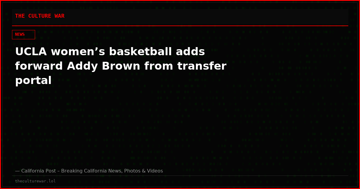 UCLA women’s basketball adds forward Addy Brown from transfer portal