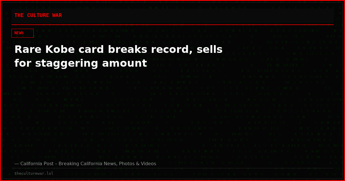 Rare Kobe card breaks record, sells for staggering amount