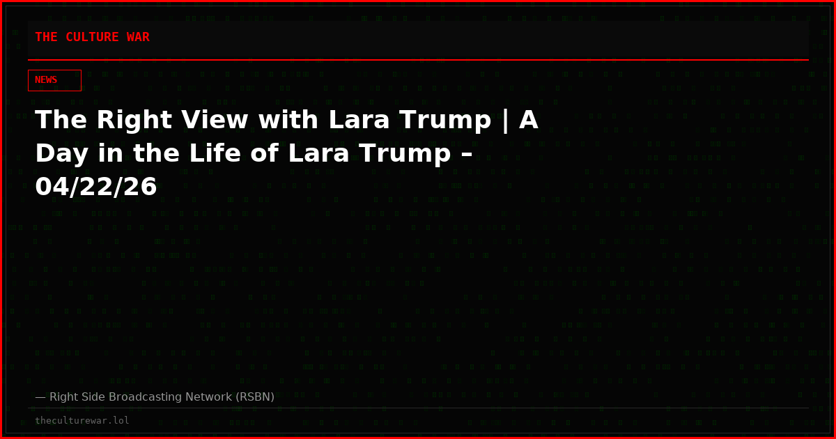 The Right View with Lara Trump | A Day in the Life of Lara Trump – 04/22/26