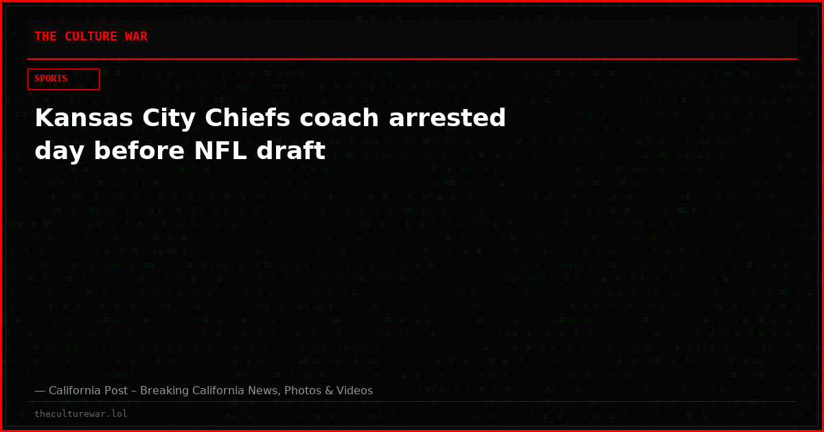 Kansas City Chiefs coach arrested day before NFL draft
