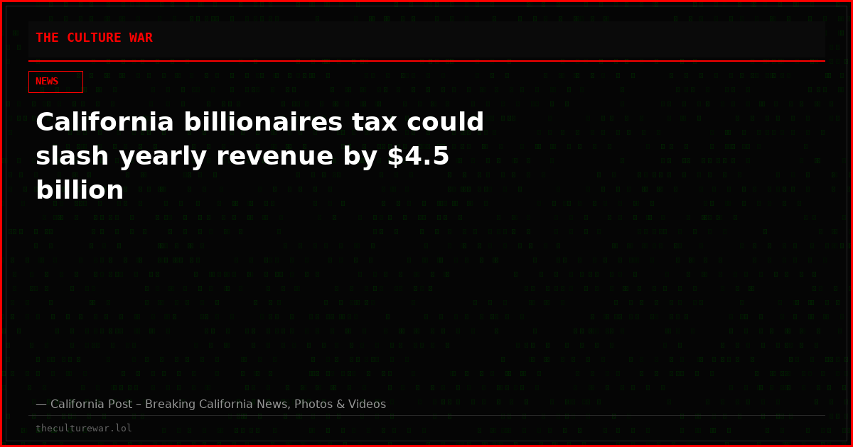California billionaires tax could slash yearly revenue by $4.5 billion