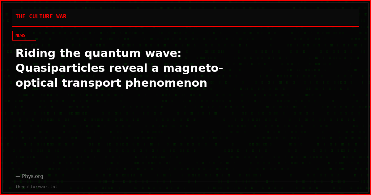 Riding the quantum wave: Quasiparticles reveal a magneto-optical transport phenomenon